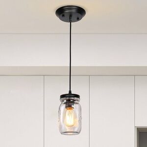 Clear Glass Mason Jar Pendant Light